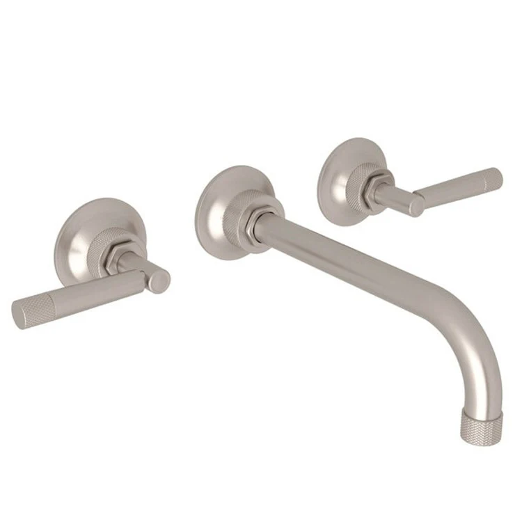 Tub Filler Graceline Wall Mount 8 Inch Spread 2 Lever Satin Nickel - Frankwebs