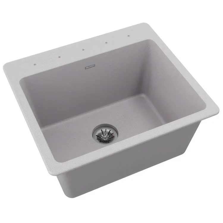 Laundry Sink Quartz Classic 25 x 22 Inch Single Bowl with Perfect Drain Dusk Gray Drop-In - Frankwebs