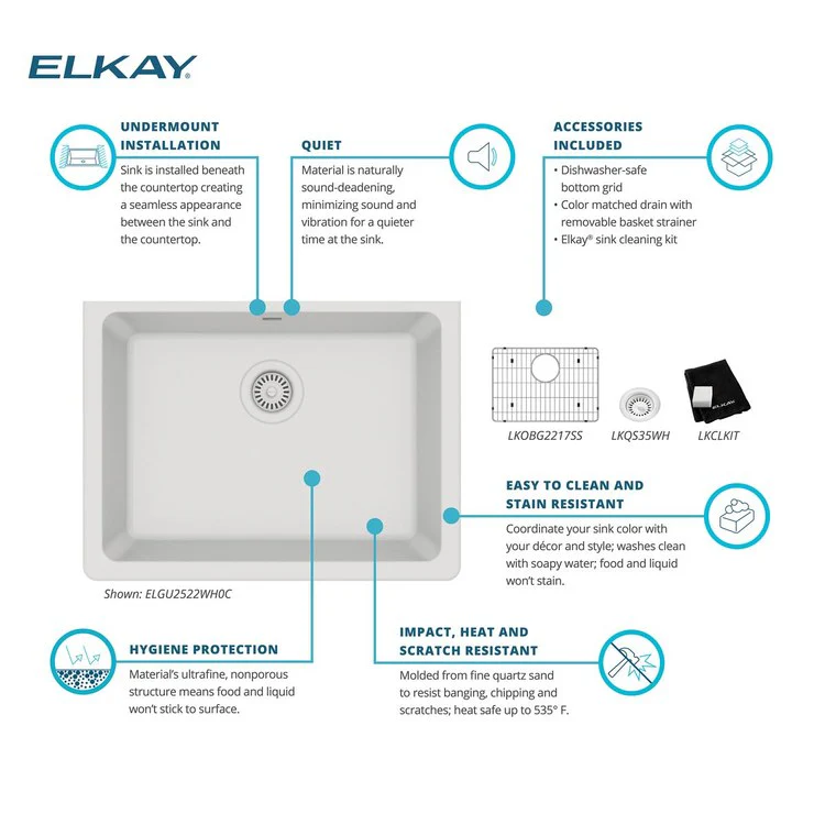 Sink Kit Quartz Classic 24.625 x 18.5 Inch Single Bowl White Bottom Grid Drain Cleaning Kit - Frankwebs