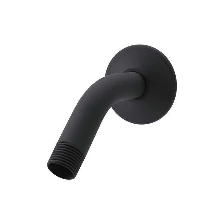 Shower Arm Elm Short with Flange Matte Black 5-1/8 Inch 1/2 IN 14 NPT - Frankwebs