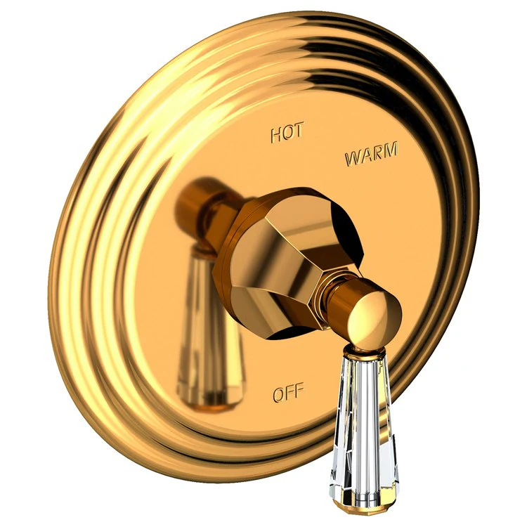 Pressure Balance Valve Trim Metropole Round 1 Crystal Lever Flat Black ADA Depth 3-5/9 Inch - Frankwebs