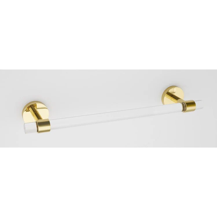 Towel Bar Contemporary Acrylic Bath 24 Inch Unlacquered Brass 2-15/16 Inch - Frankwebs