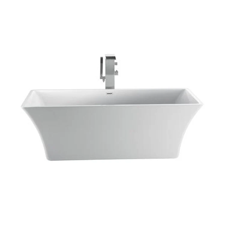 Freestanding Tub Tara 60 Inch Rectangle Acrylic White/White Drain and Overflow No Faucet Holes - Frankwebs