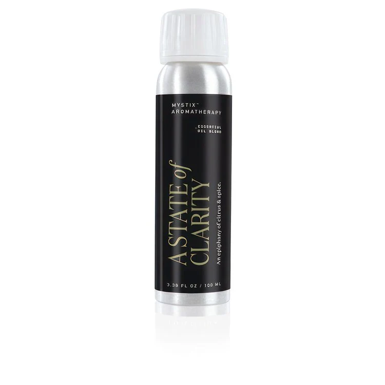 Steamhead Oil Mystix Aromatherapy A State of Clarity Essential Blend 100 Milliliter Blend Contains Lemongrass Rosemary Sweet Orange Ginger Root Red Grapefruit Mandarin Orange Cinnamon Leaf Lemon 5-1/4 Inch 1-3/8 Inch - Frankwebs