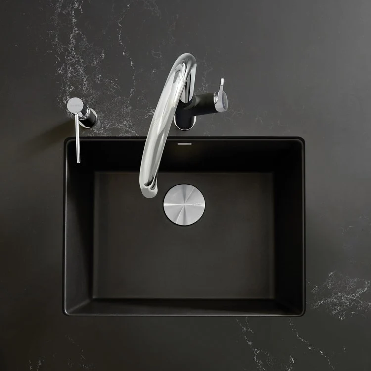 Kitchen Sink Precis 23 x 18 Inch Single Bowl Coal Black Undermount Rectangle Silgranit - Frankwebs