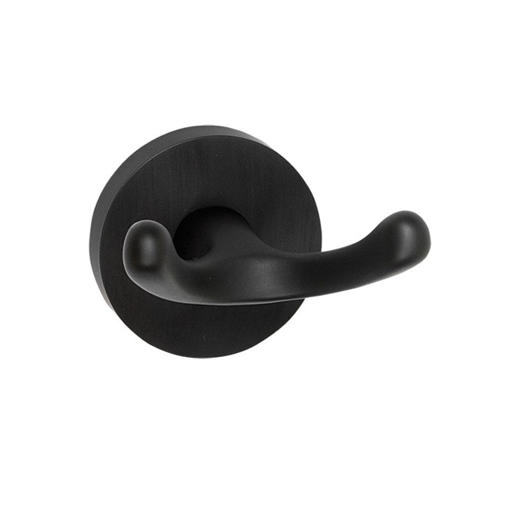 Robe Hook Contemporary I Bath Double Matte Black 2 Inch 2-1/2 Inch Wall Mount Brass - Frankwebs