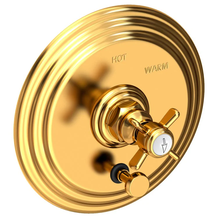 Fairfield Pressure Balance Tub/Shower Valve Trim Only with Cross Handle - Antique Brass - Frankwebs