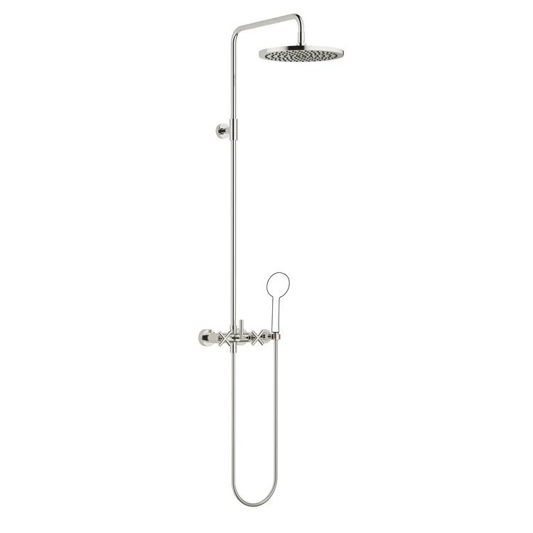 Shower Set TARA Exposed with Mixer Less Handshower 3 Cross/Lever Champagne 1.8 Gallons per Minute - Frankwebs