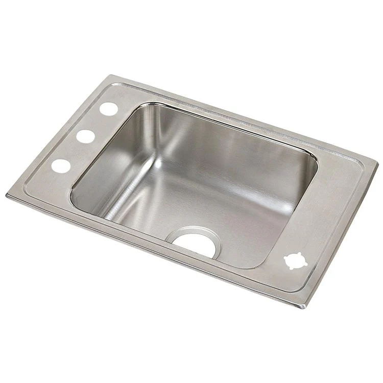 Classroom Sink Lustertone 25 x 17 Inch Single Bowl ADA FR4 Hole Lustrous Satin Drop-In Minimum Cabinet Size 30 Inch 6-1/2 Inch 18 Gauge Bottom Only Pads 64090012 Mounting Hardware Included for Countertops Up to 3/4IN - Frankwebs