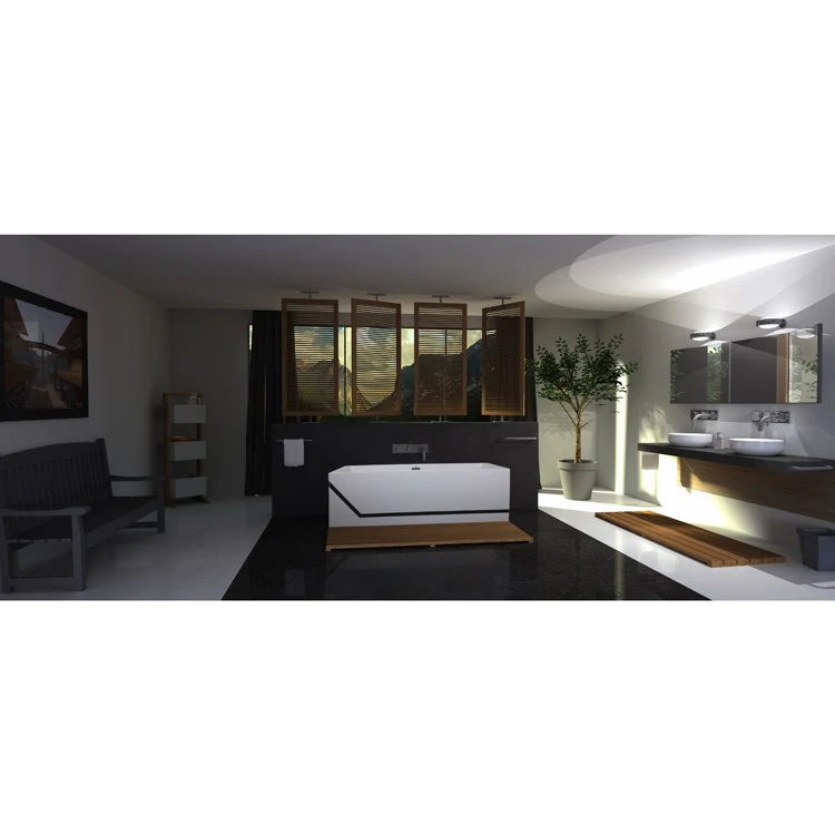 Soaking Tub Metro Collection Millennium 63 x 33 Inch Freestanding Tub Only Center Almond Hydroluxe SS - Frankwebs