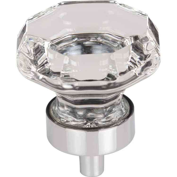 Knob Crystal Clear Octagon for Decorative Hardware Brushed Satin Nickel Brass 1-3/8 Inch 1-1/8 Inch - Frankwebs
