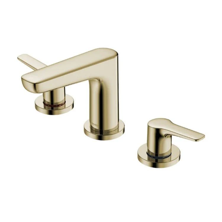Lavatory Faucet GS Deck Mount Widespread 8 to 11 Inch Spread 2 Lever ADA CALGreen/WaterSense Polished French Gold 1.2 Gallons per Minute - Frankwebs
