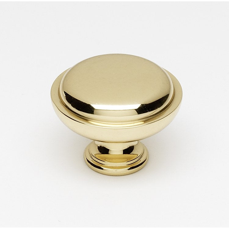 Knob IV Collection Round Polished Brass Brass 1-1/2 Inch 1-1/4 Inch 3/4 Inch - Frankwebs
