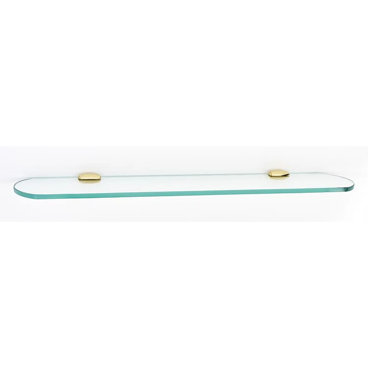 Shelf Royale Bath with Brackets Unlacquered Brass 24 Inch Brass/Glass - Frankwebs
