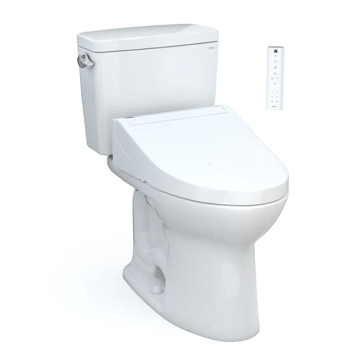 Toilet Drake 2 Pieces Universal Height Cotton Elongated ADA 30-1/8 Inch 1.6 Gallons per Flush Left Hand Chrome Washlet+ C5 - Frankwebs