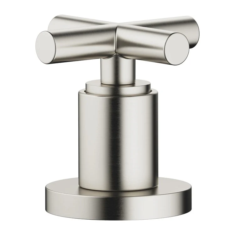 Deck Valve TARA Clockwise Closing Cross Brushed Platinum 1-1/4 Inch ADA - Frankwebs