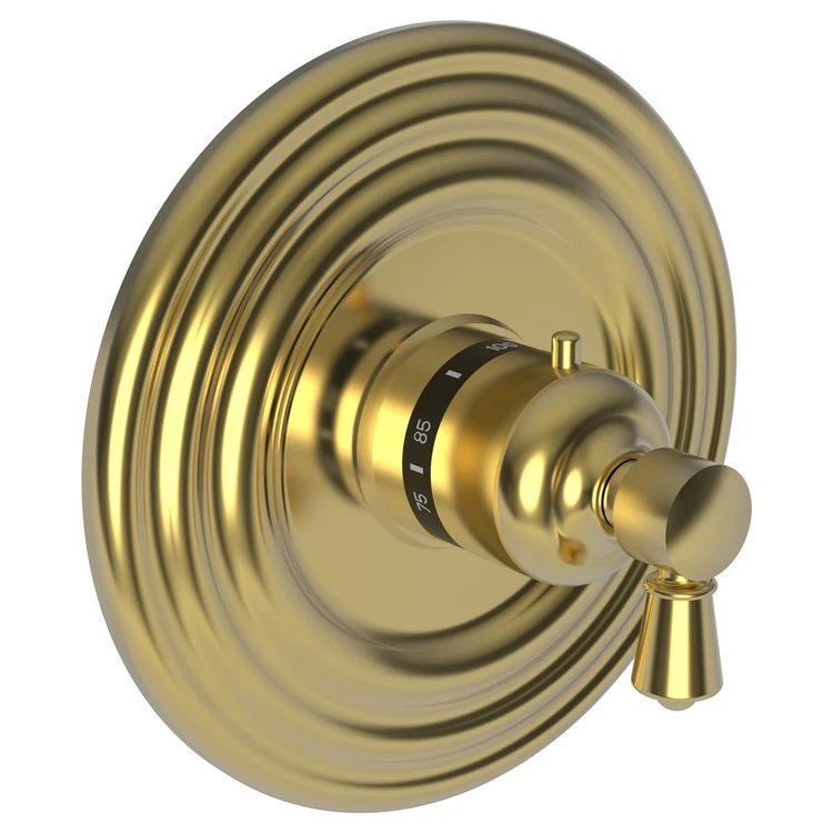 Thermostatic Trim Metropole Round Plate 1 Lever Polished Brass Uncoated Living ADA for Rough Valve 1-540 Face Plate and Temperature-Adjust Handle Brass - Frankwebs