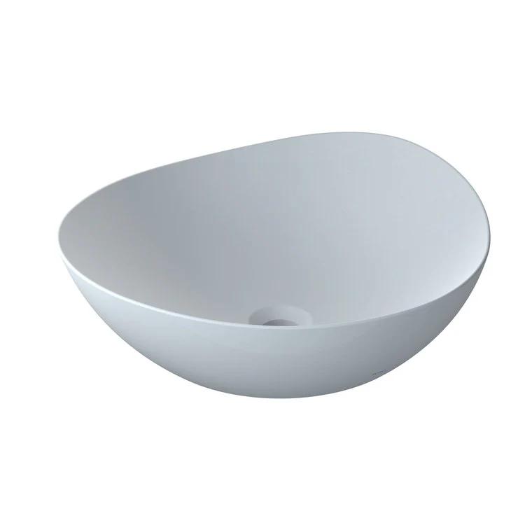 Vessel Kiwami Renesse Asymmetrical Lavatory Clean Matte White Vitreous China 18-1/8 x 15-13/16 x 5-1/8 Inch ADA - Frankwebs