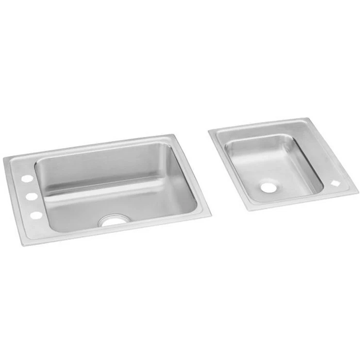 Classroom Sink Lustertone 41 x 19.5 Inch Double Bowl Right 4 Hole Lustrous Satin Drop-In Minimum Cabinet Size 45 Inch 7-5/8 Inch 18 Gauge Side and Bottom Pads 64090008 Mounting Hardware for Countertops Up to 3/4IN - Frankwebs