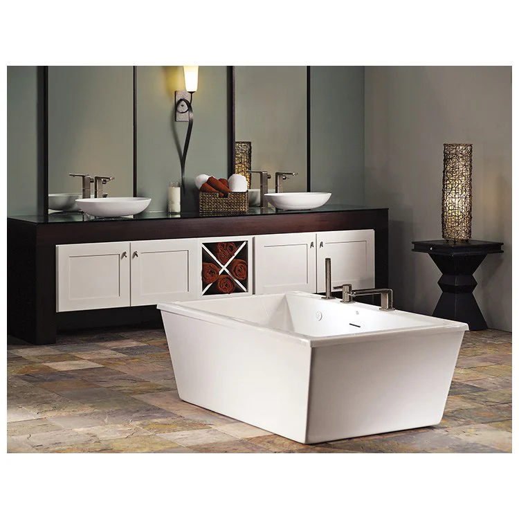 Soaking Tub Kahlo 4 66 x 36 Inch Freestanding Faucet Deck Center White Acrylic CXL 85 Gallons 22 Inch - Frankwebs