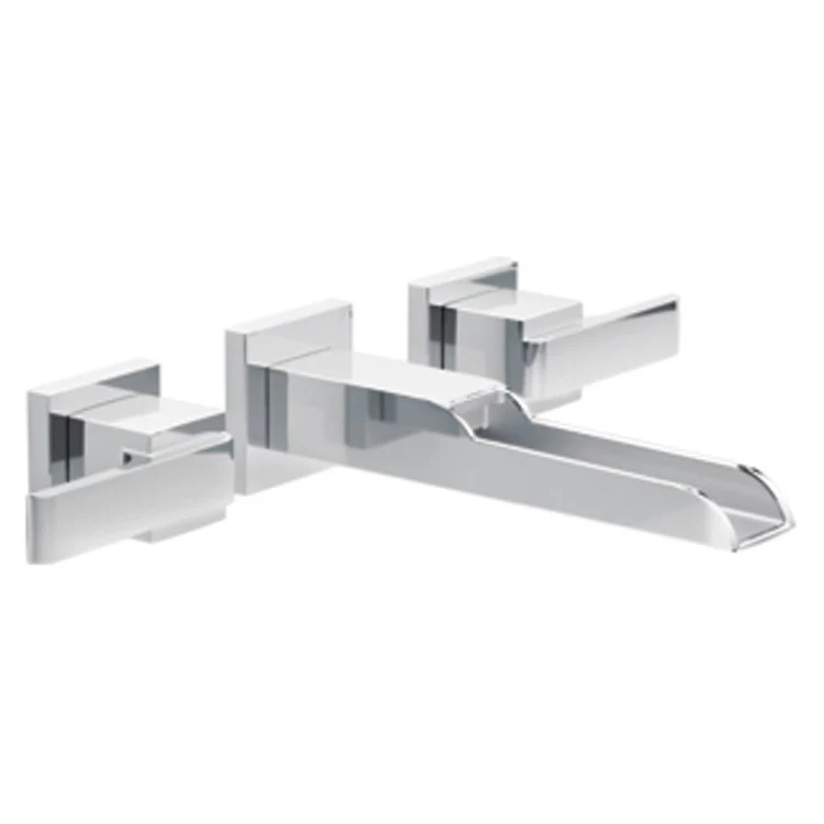 Ara Two Handle Wall-Mount Bathroom Faucet Trim with Channel Spout - Frankwebs