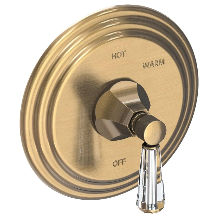 Pressure Balance Valve Trim Metropole Round 1 Crystal Lever Flat Black ADA Depth 3-5/9 Inch - Frankwebs