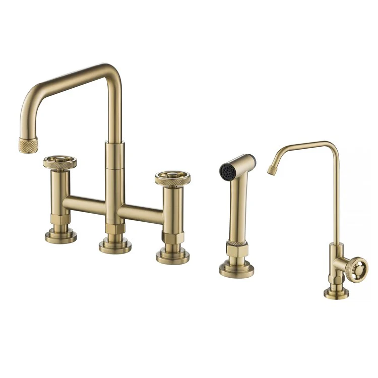 Urbix Industrial Bridge Kitchen Faucet and Water Filter Faucet Combo - Frankwebs