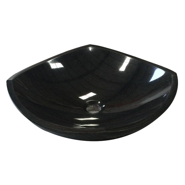 Vessel Morse Curved Square 16-1/8 Inch Polished Black Granite - Frankwebs