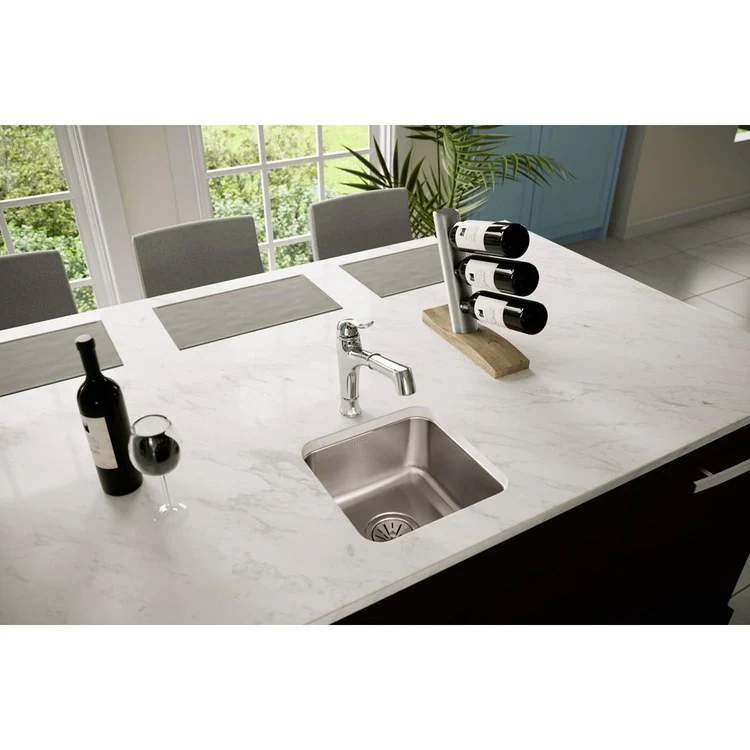 Kitchen Sink Lustertone Classic 14.5 x 14.5 Inch Single Bowl Lustrous Satin Undermount - Frankwebs