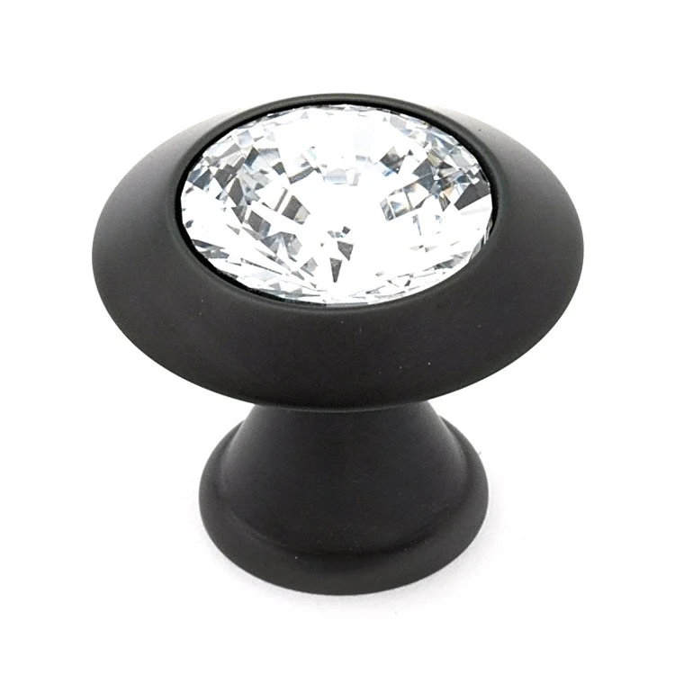 Knob Swarovski Crystal Round Crystal Satin Nickel Brass 1-1/4 Inch 1-3/8 Inch 3/4 Inch - Frankwebs
