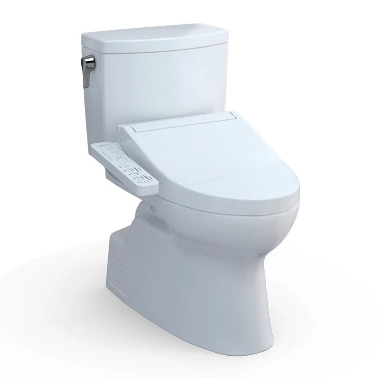Toilet Vespin II 2 Pieces Universal Height Cotton Elongated ADA 30 Inch 1.0GPF 12 Inch Rough-In Tornado Left Hand Washlet+C2 - Frankwebs