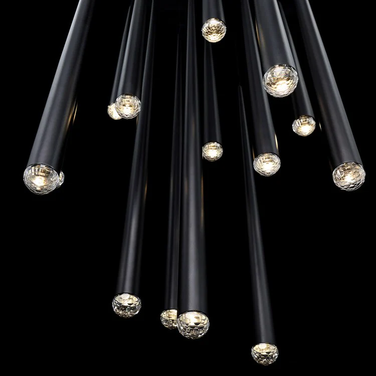Cascade 21-Light LED Etched Glass Round Chandelier 3500K - Frankwebs