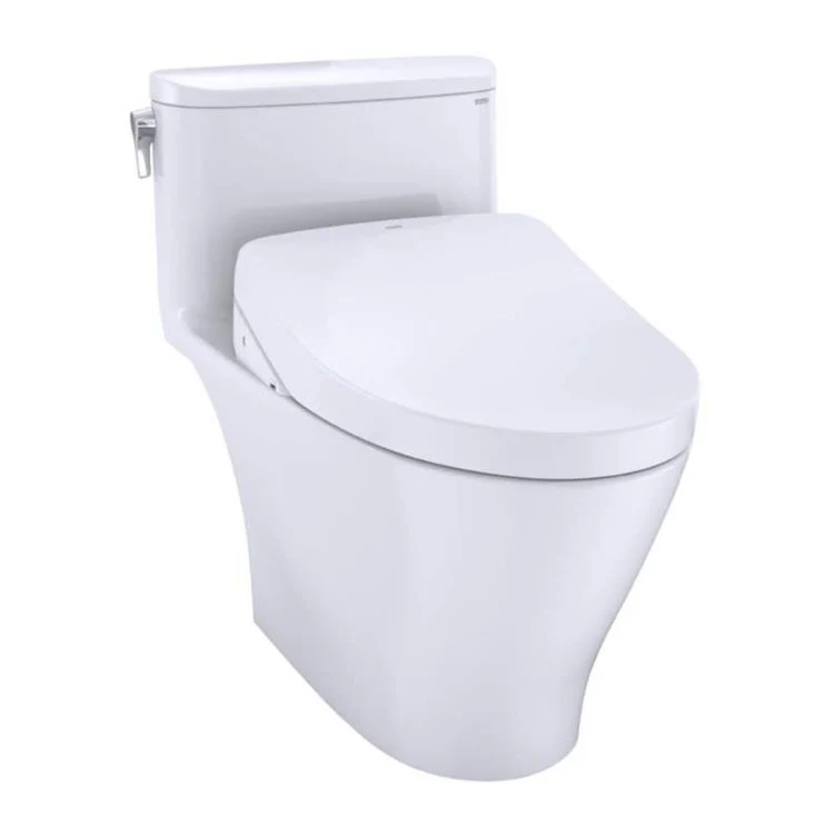 Toilet Nexus 1 Pieces Washlet Ready Cotton Elongated ADA 27 Inch 1.28 Gallons per Flush Left Hand Chrome Less Seat - Frankwebs