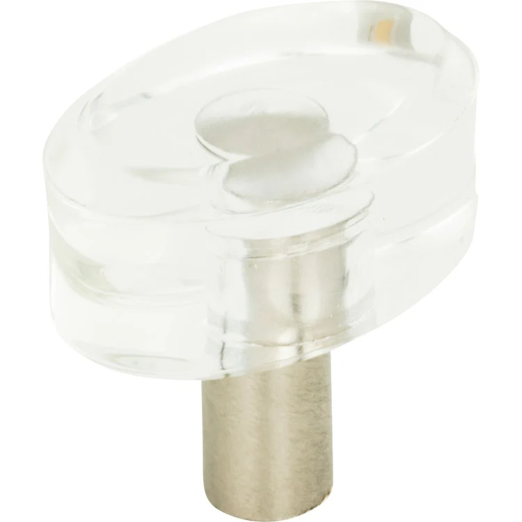 Knob Atlas Optimism Oval Brushed Nickel Lucite & Brass 1-1/2 Inch - Frankwebs