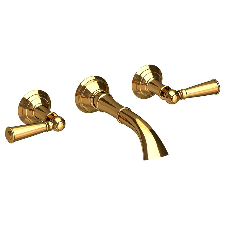 Aylesbury Two Handle Wall-Mount Bathroom Faucet - Satin Brass - Frankwebs