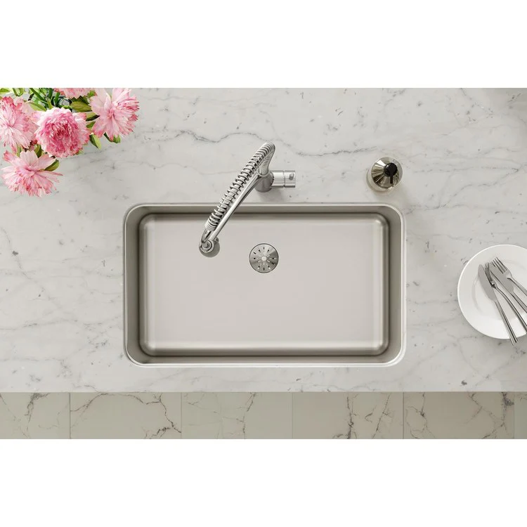 Kitchen Sink Gourmet 30.5 x 18.5 Inch Single Bowl with Perfect Drain Lustertone Undermount Stainless Steel 11-1/2 Inch - Frankwebs