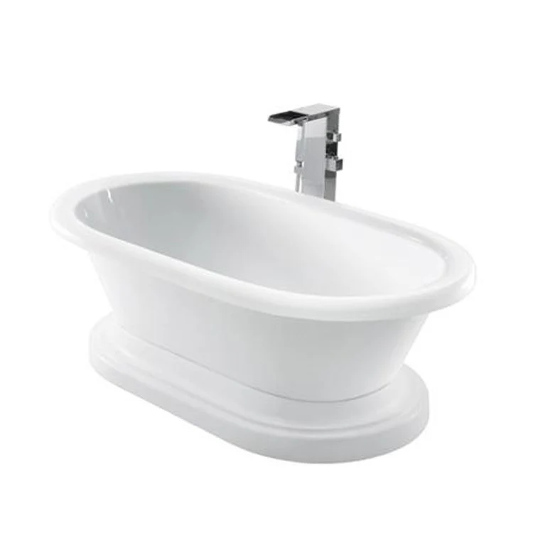 Freestanding Tub Cordoba Double Roll Top Oval Acrylic White 7 Inch Center Faucet Holes - Frankwebs