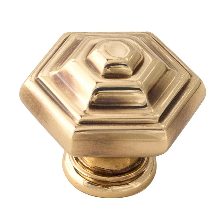Knob Geometric Hexagon Bronze Brass 1-1/4 Inch 1-1/4 Inch 3/4 Inch - Frankwebs