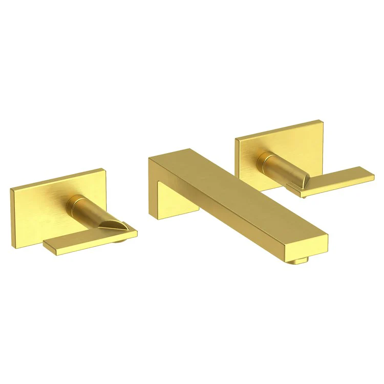 Metro Two Handle Wall-Mount Bathroom Faucet - Satin Brass - Frankwebs