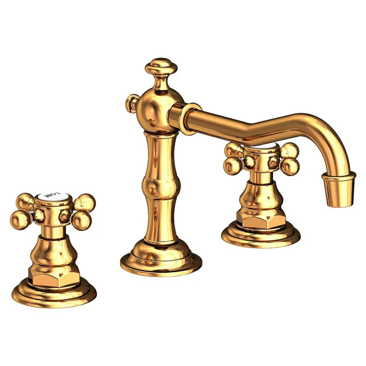 Lavatory Faucet Chesterfield Widespread 8 to 20 Inch Spread 2 Cross ADA Aged Brass 1.2 Gallons per Minute Brass Spout Height 3-5/16 Inch - Frankwebs