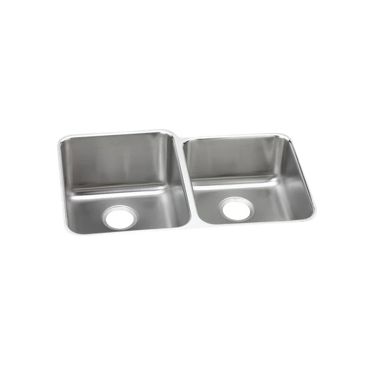 Sink Kit Lustertone Classic Offset 31.25 x 20.5 Inch Double Bowl Lustrous Satin Bottom Grid and Drain - Frankwebs