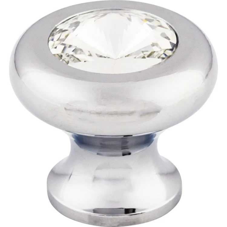Knob Serene Hayley Crystal Round for Decorative Hardware Brushed Satin Nickel Brass 1-3/16 Inch 1-1/8 Inch - Frankwebs
