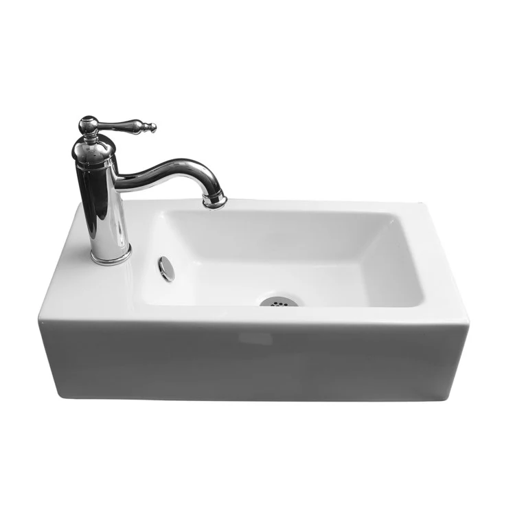 Lavatory Sink Arcadia Wall Hung Left 20 Inch Rectangle White - Frankwebs