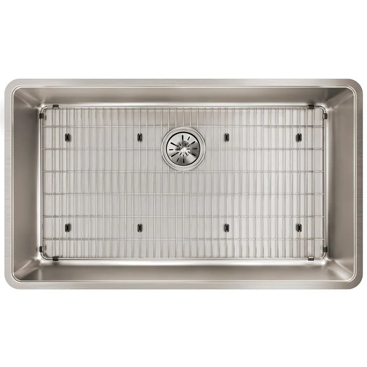Sink Grid Bottom Grid 28.5 x 15.5 Inch Polished Stainless Steel for Bowls with Rear Center Drain Opening - Frankwebs