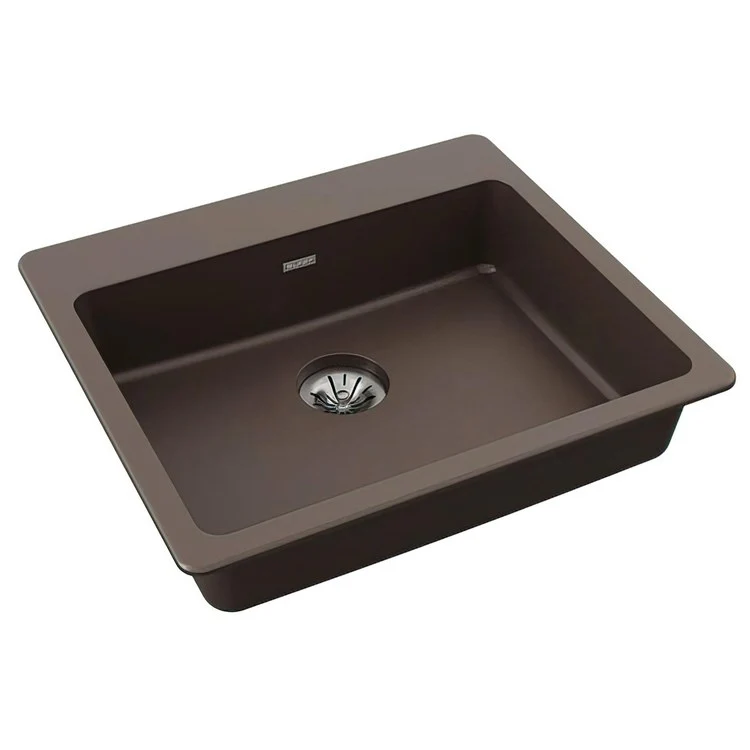 Kitchen Sink Quartz Classic 25 x 22 Inch Single Bowl ADA White Drop-In Rectangle Drain Location Rear Center Depth 5-1/2 Inch Naturally Sound Deadening Superior Heat Scratch Fade and Stain Resistance - Frankwebs