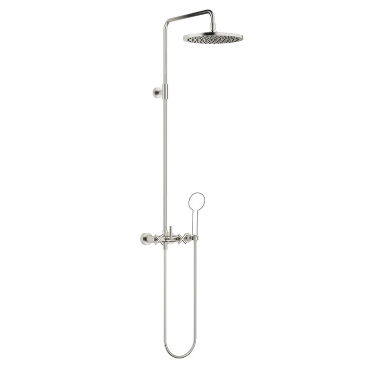 Shower Set TARA Exposed with Mixer Less Handshower 3 Cross/Lever Champagne 1.8 Gallons per Minute - Frankwebs