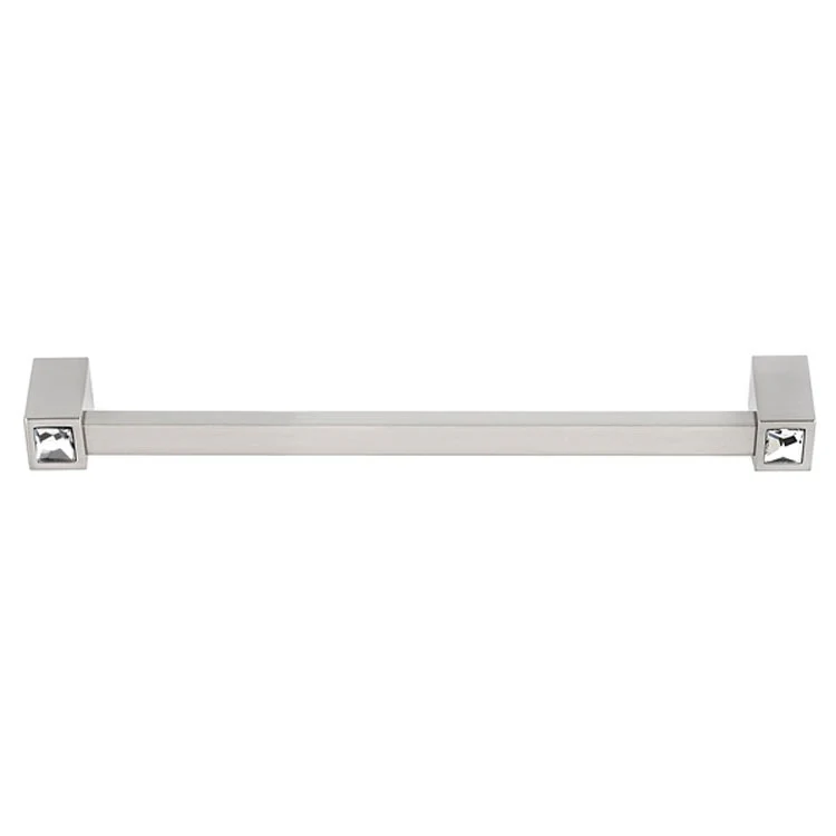 Pull Contemporary II Crystal Oversized Square Crystal Handle Satin Nickel Brass 18 Inch 18-5/8 Inch 1-5/8 Inch - Frankwebs