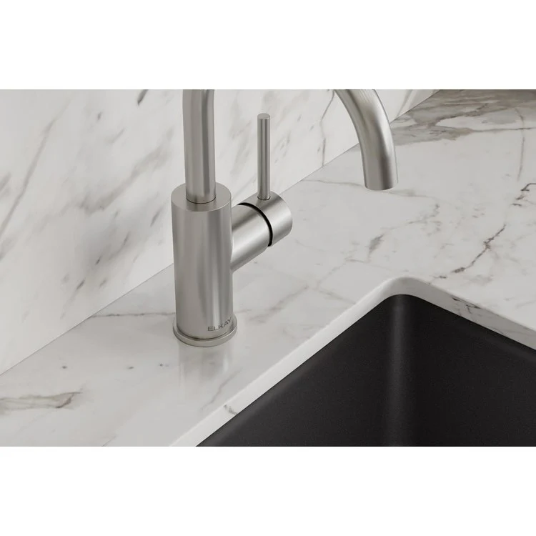 Bar Faucet Avado Deck Mount 1 Lever ADA Lustrous Steel Spout Type Gooseneck - Frankwebs