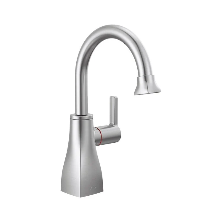 Kitchen Faucet Square Instant Hot Water Spring-Loaded Self-Closing Arctic Stainless 9-4/9 Inch - Frankwebs