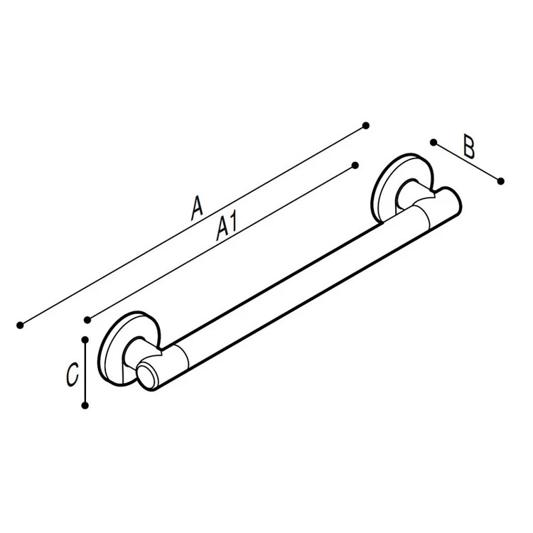 Grab Bar Prestigio 36 Inch Slot-In Flange Straight White/Chrome Wall Mount ADA - Frankwebs
